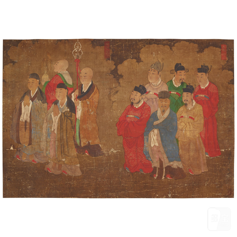 佚名（十八至十九世紀） 佛家護法神仙群像 設色絹本 鏡心三幅 | ANONYMOUS (18TH/19TH CENTURY) - 图4